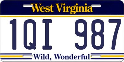 WV license plate 1QI987