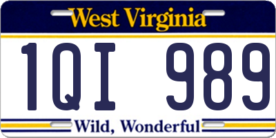 WV license plate 1QI989