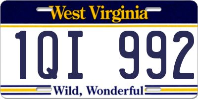 WV license plate 1QI992