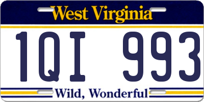 WV license plate 1QI993