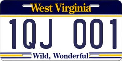 WV license plate 1QJ001