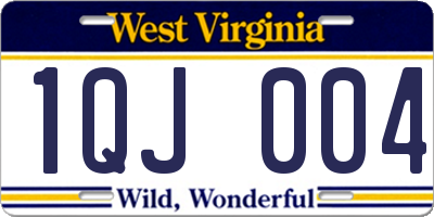 WV license plate 1QJ004