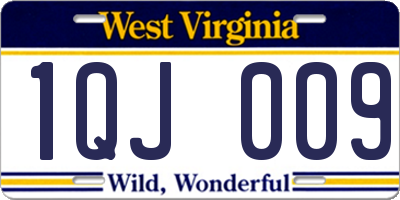 WV license plate 1QJ009