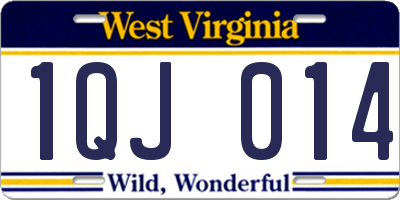 WV license plate 1QJ014