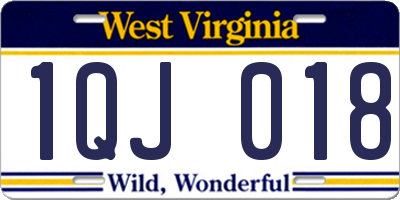 WV license plate 1QJ018