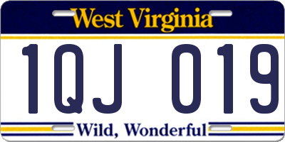 WV license plate 1QJ019