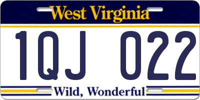 WV license plate 1QJ022