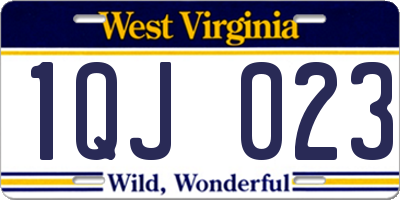 WV license plate 1QJ023