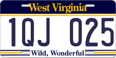 WV license plate 1QJ025