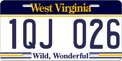 WV license plate 1QJ026
