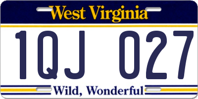 WV license plate 1QJ027