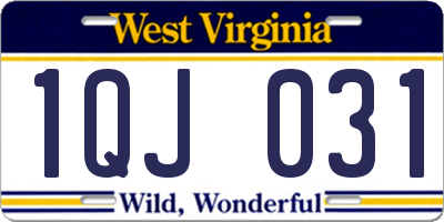 WV license plate 1QJ031
