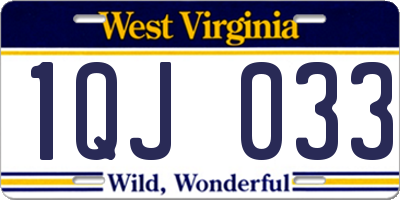 WV license plate 1QJ033