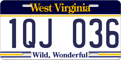 WV license plate 1QJ036