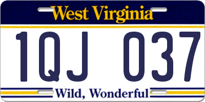 WV license plate 1QJ037