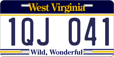 WV license plate 1QJ041