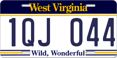 WV license plate 1QJ044