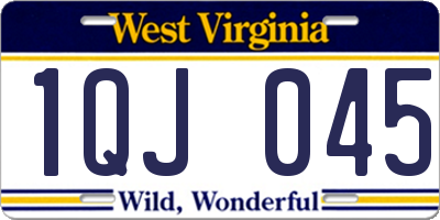 WV license plate 1QJ045