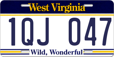 WV license plate 1QJ047