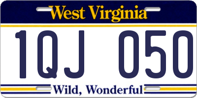 WV license plate 1QJ050