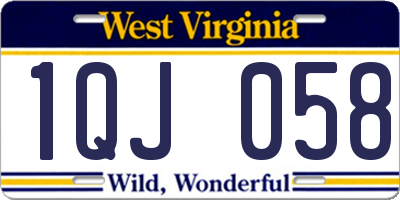 WV license plate 1QJ058