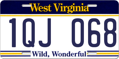 WV license plate 1QJ068