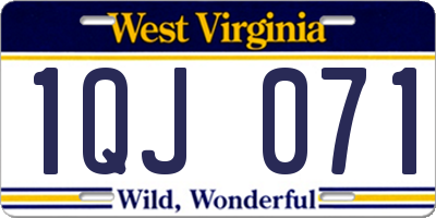 WV license plate 1QJ071