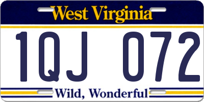 WV license plate 1QJ072