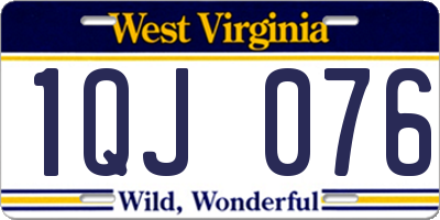 WV license plate 1QJ076