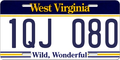 WV license plate 1QJ080
