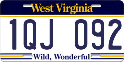 WV license plate 1QJ092