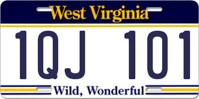WV license plate 1QJ101
