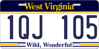 WV license plate 1QJ105