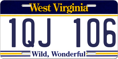 WV license plate 1QJ106