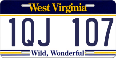 WV license plate 1QJ107