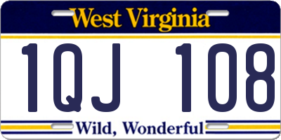 WV license plate 1QJ108