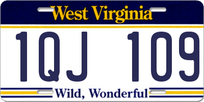 WV license plate 1QJ109