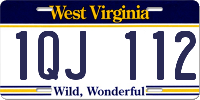 WV license plate 1QJ112