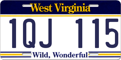 WV license plate 1QJ115