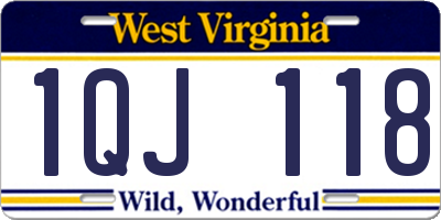 WV license plate 1QJ118