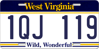WV license plate 1QJ119