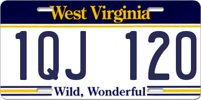 WV license plate 1QJ120