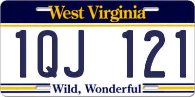 WV license plate 1QJ121