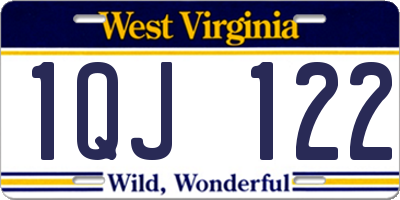 WV license plate 1QJ122