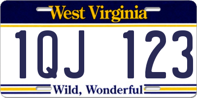 WV license plate 1QJ123