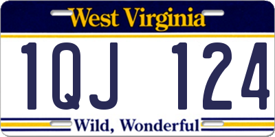 WV license plate 1QJ124
