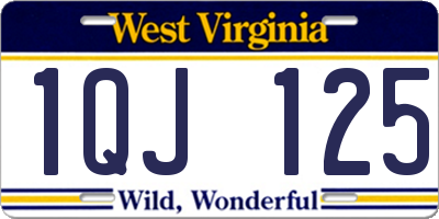 WV license plate 1QJ125