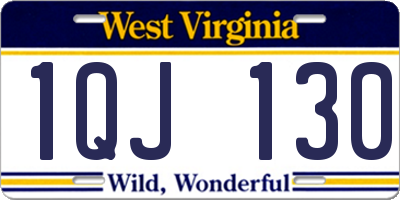 WV license plate 1QJ130