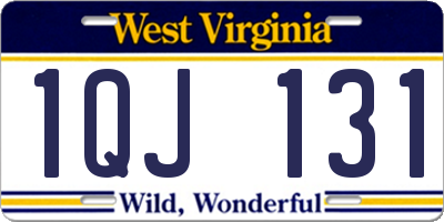 WV license plate 1QJ131