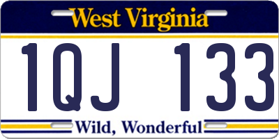 WV license plate 1QJ133
